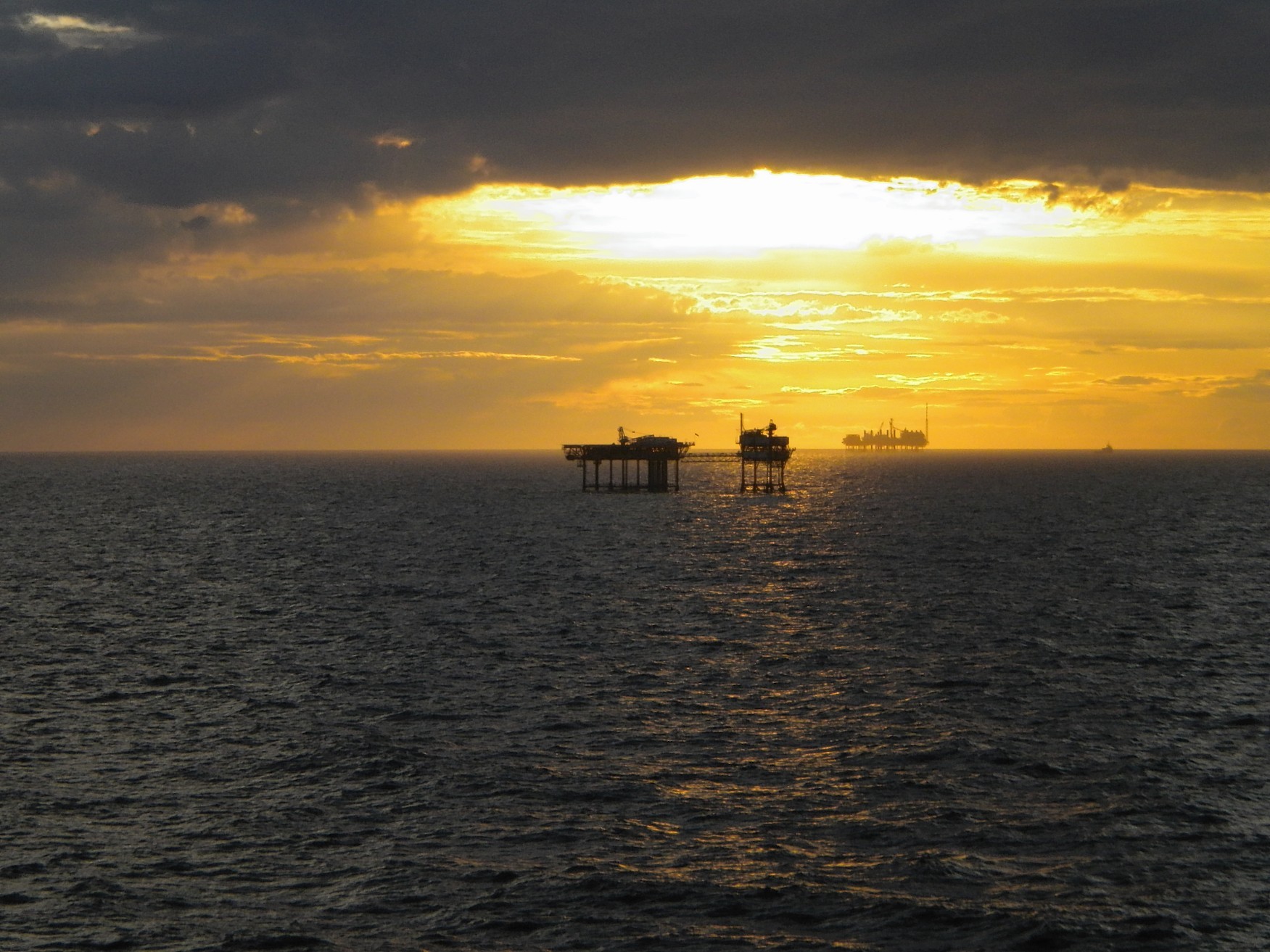 An unmanned gas platform in the southern North Sea