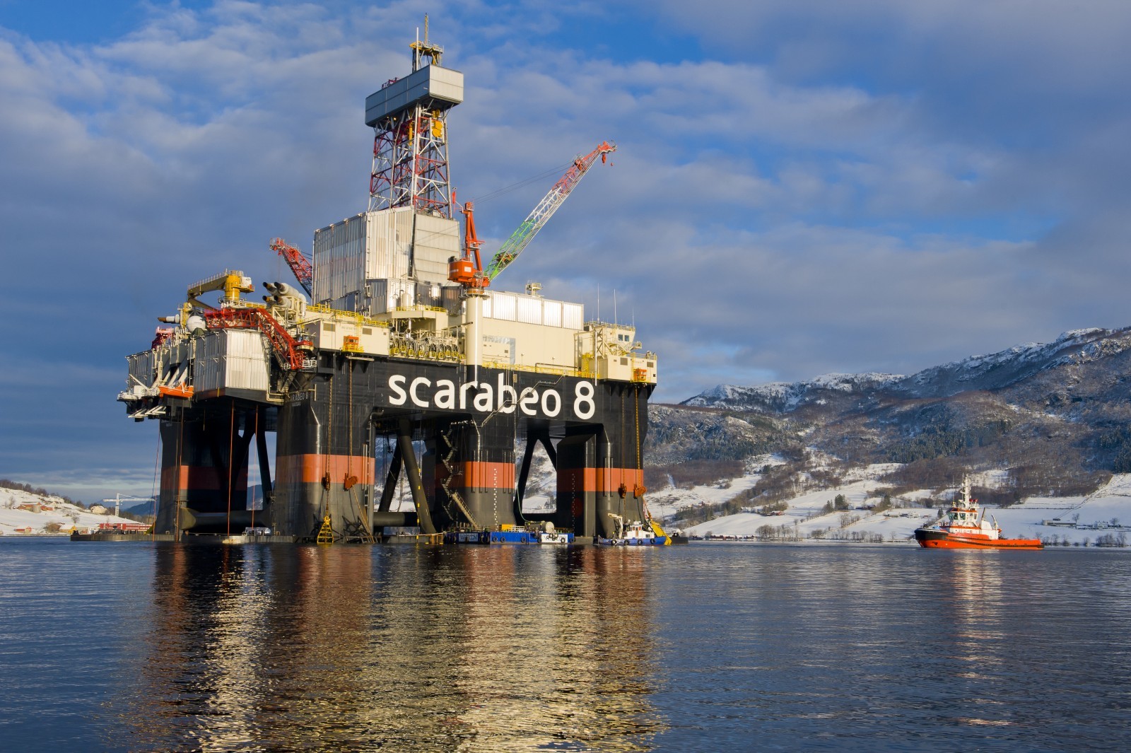 The Scarabeo 8 semi-submersible rig.